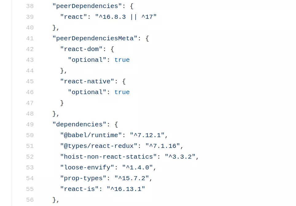 dependencies in package json