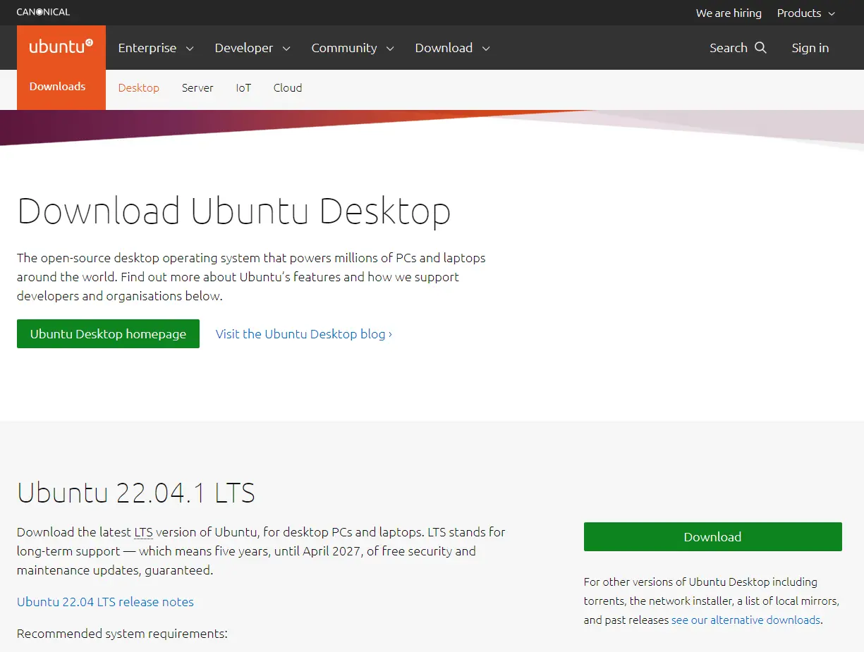 Ubuntu desktop download